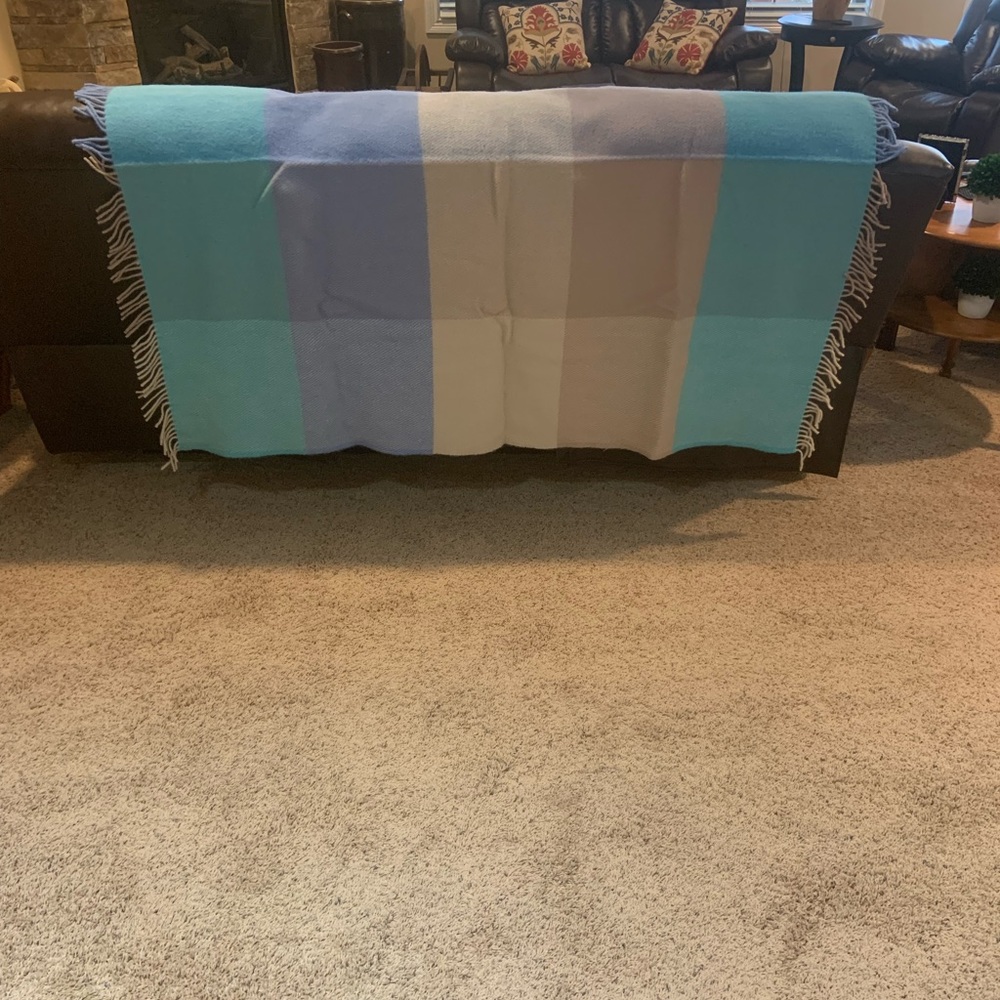 Gagalis Greece Vintage Wool Throw Pastel Plaid Fringed - Picture 6 of 10